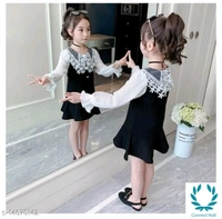 Princess Stylus Girls Frocks & Dresses - 18-24 Months, 1-2 Years, Black, Cotton Blend, MultiPack:1